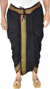 TUNI MANI Readymade Dhoti Pant with Pocket, Drawstring waist, Adjustable size (28"-46") Solid Men Dhoti
