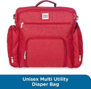 MeeMee Stylish Multi-Function Diaper Bag Backpack (Maroon) 1 Baby Diaper Bag