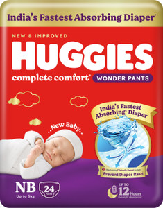 Huggies Complete Comfort Wonder Pants, India's Fastest Absorbing Diaper | - New Born