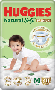 Huggies Natural Soft Premium Baby, Cloud Softness All Over, Medium - M