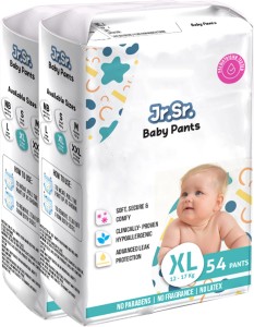 Jr. Sr. baby diaper| Extra Large | 12-17 Kg | 108 Counts | Pack of 2 - XL