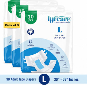 lyfcare Classic Tape Style Adult Diapers - Pack of 3 - Image 6