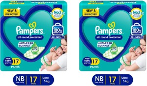 Pampers All round protection new born size NB ( 17+17 pieces ) - New Born