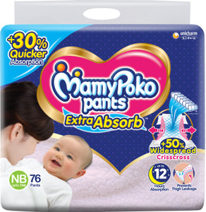 MamyPoko Extra Absorb New Born Buy 76 MamyPoko Pant Diapers for babies  weighing Kg