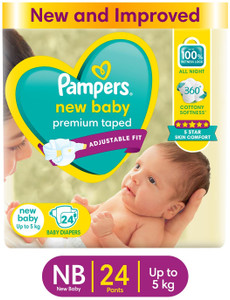 Pampers Active Baby Tape Diapers - New Born 24 Pieces - Image 6