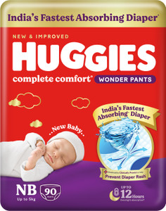 Huggies Complete Comfort Wonder Pants, India's Fastest Absorbing Diaper | - New Born