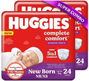 Huggies Wonder Pants with 5 in 1 Complete Comfort, New Born , Combo Pack of 2 - XS
