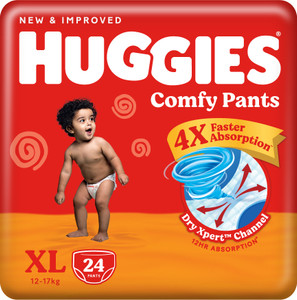 Huggies Comfy Baby Diaper Pants, Upto 50% Faster Absorption - XL