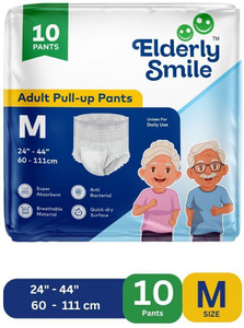 Elderly Smile Super Absorbent Premium Pull Up Pants | Waist Size (24"-44") | Adult Diapers - M