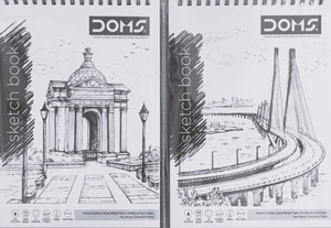 DOMS A5 WIRO SKETCH PAD | SET OF 2 | 21cm x 14.8cm | 150 gsm NATURAL SHADE PAPER | Sketch Pad