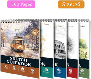 GO WOO A5 Sketch Book 50 Sheets - 5.8 x 8.3 Inch | Acid-Free Paper for Doodling Sketch Pad