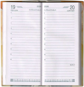 milistore 2026 pocket long Size diary, Hard bound, (Cover design may vary/Sunday Half) Pocket-size Diary Ruled 365 Pages