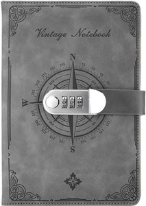 TRIVYOM Dairy with Lock,Vintage Lock Journal Combination Password Protected Notebook A5 Diary Ruled 200 Pages