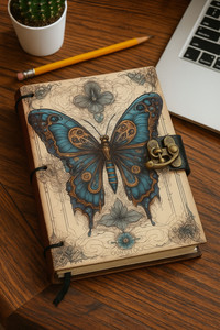 Design Dimension Handmade Cardboard Printed Diary , 5x7 Inches, 200 Unlined Pages B5 Diary Unruled 200 Pages