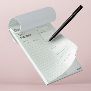 Mimikry Daily Planners Undated 120 GSM Tear-Off Planning Sheets, Checklist Productivity A5 Note Pad Multi-Sectional 50 Pages