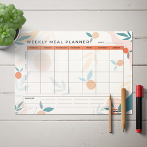 Mimikry Weekly Meal Planner with Fridge Magnet | Undated Tear-Off Planning Sheets A4 Note Pad Multi-Sectional 50 Pages