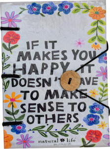 The Vintage Journal If it makes you happy Print diary with 100% Recycled Handmade Paper Regular Diary Un-ruled 144 Pages