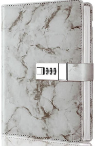 Dhvyant Mart Personal Marble Journal Writing Notebooks With Combination Lock A5 Diary Single Rule 200 Pages