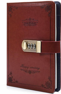 Orrda Innovation Lock Diary Number Combination Lock Diary Personal Organizer Book A5 Journal Single Line 200 Pages