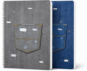 NAVNEET Youva Wiro Bound Denim Long Book 21x29.7 cm Single Line A4 Notebook Single Line 172 Pages