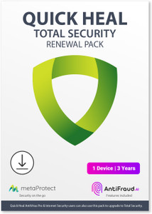 QUICK HEAL Renewal 1 PC PC 3 Years Total Security Compatible with Windows (Email Delivery - No CD)