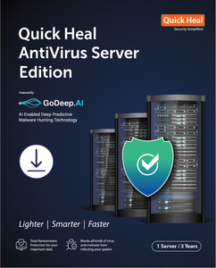QUICK HEAL Server Edition 1 PC 3 Years Anti-virus Compatible with Windows (Email Delivery - No CD)