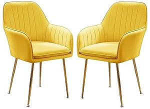 NEXON Velvet Dining Chairs, Cushion Seat Chair for Living Room Bedroom Restaurant Fabric Dining Chair