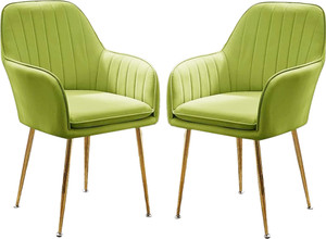 Roxigo Velvet Dining Chairs, Cushion Seat Chair for Living Room Bedroom Restaurant Fabric Dining Chair