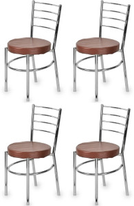 APPLE FURNITURE Restaurant Steel Dining Chair with Cushion Steel Chrome Chair Metal Dining Chair