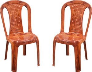 swagath furniture Chair For Cafe/Home/Office Set Of 2 Indoor/Outdoor Plastic Dining Chair