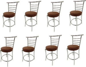 SOMRAJ Steel Dining/Restaurant/Cafe/Home/Office/Study Chair Leatherette Dining Chair