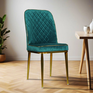 MRC Executive Chairs MRC Accent Dining Chair Green & Gold Metal Dining Chair