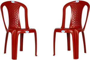 HOMIBOSS Armless Plastic Chair | Kursi | Chairs for Living Room, Patio Garden, Dinning Plastic Outdoor Chair