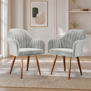 Vergo Plush Velvet Accent Chair, Cushion Seat for Home, Cafe, Living Fabric Dining Chair