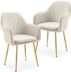 Toxigo Velvet Dining Chairs, Cushion Seat Chair for Living Room Bedroom Restaurant Fabric Dining Chair