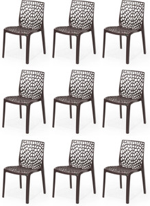 GOYALSON Designer Web Chair Plastic Living Room Chair for home study restaurant dining Plastic Dining Chair