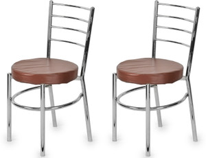 APPLE FURNITURE Comfortable Steel Dining Chair with Cushion Steel Chrome Chair Metal Dining Chair