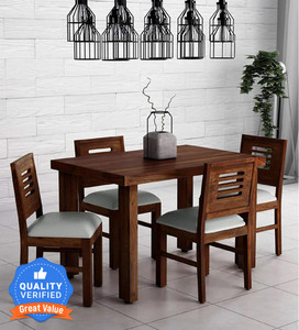 Shree Jeen Mata Enterprises Solid Wood Sheesham Wood 4 Seater Dining Table With 4 Chairs For Dining Room Solid Wood 4 Seater Dining Set