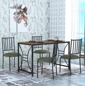 Anishwar Indoor & Outdoor Dining Room and Living Room Set Metal 4 Seater Dining Set