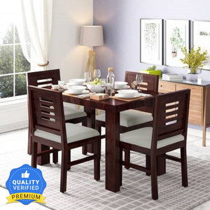 Allie Wood Rosewood (Sheesham) Solid Wood 4 Seater Dining Set