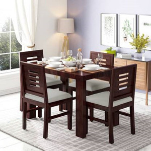 Allie Wood Rosewood (Sheesham) Solid Wood 4 Seater Dining Set