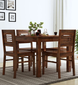 LOONART Solid Wood Dining Set|Dining Table Chair Set|Dining Set For 4|Wooden Dining Set| Solid Wood 4 Seater Dining Set