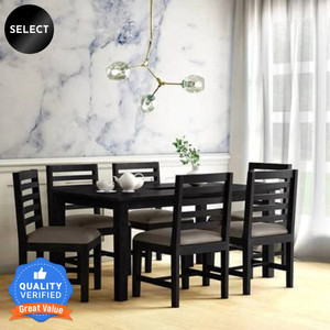 Allie Wood Rosewood (Sheesham) Solid Wood 6 Seater Dining Set
