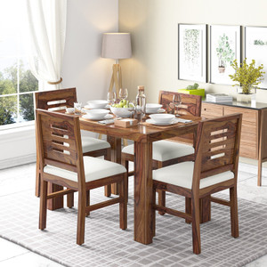 JeenWood Beautiful Dining Set In Sheesham Wood In Living Room Solid Wood 4 Seater Dining Set