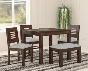 Devsignature Solid Sheesham Wood Four Seater Dining Set For Kitchen , Hotel , Restaurant Solid Wood 4 Seater Dining Set