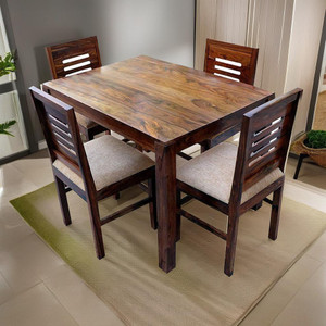 Taskwood Furniture Table With Four Chair For Dining Room Solid Wood 4 Seater Dining Set