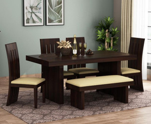 Cherry Wood Rosewood (Sheesham) Solid Wood 6 Seater Dining Set
