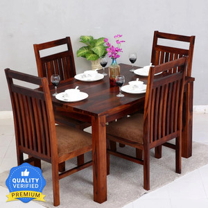 Custom Decor Solid Wood 4 Seater Dining Set