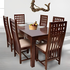 Douceur Furnitures Solid Sheesham Wood 6 Seater Dining Set For Dining Room / Restaurant. Solid Wood 6 Seater Dining Set