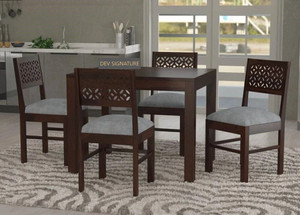 Devsignature Solid Sheesham Wood Four Seater Dining Set For Kitchen , Hotel , Restaurant Solid Wood 4 Seater Dining Set